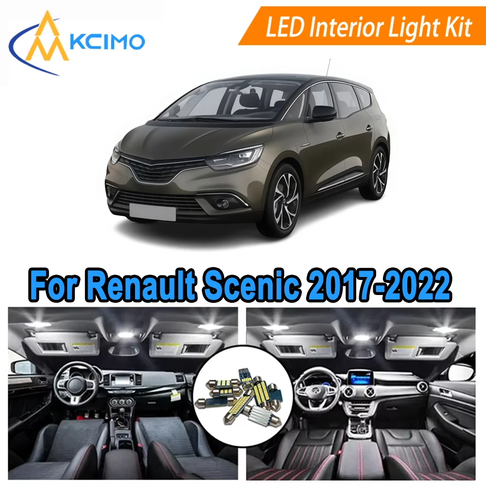 

Комплект светодиодных внутренних ламп для Renault Scenic/Grand Scenic 4 IV MK4 (2017-2022) Купольная карта Дверь ​ Замена внутреннего освещения