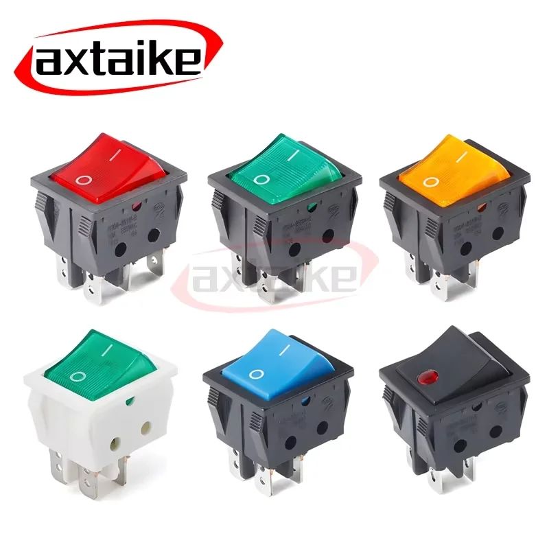 2PCS 30A 250V AC KCD4 High Current ON-OFF Special For Eelding Machine 4Pin Sterling Silver Point Rocker Power Button Switches