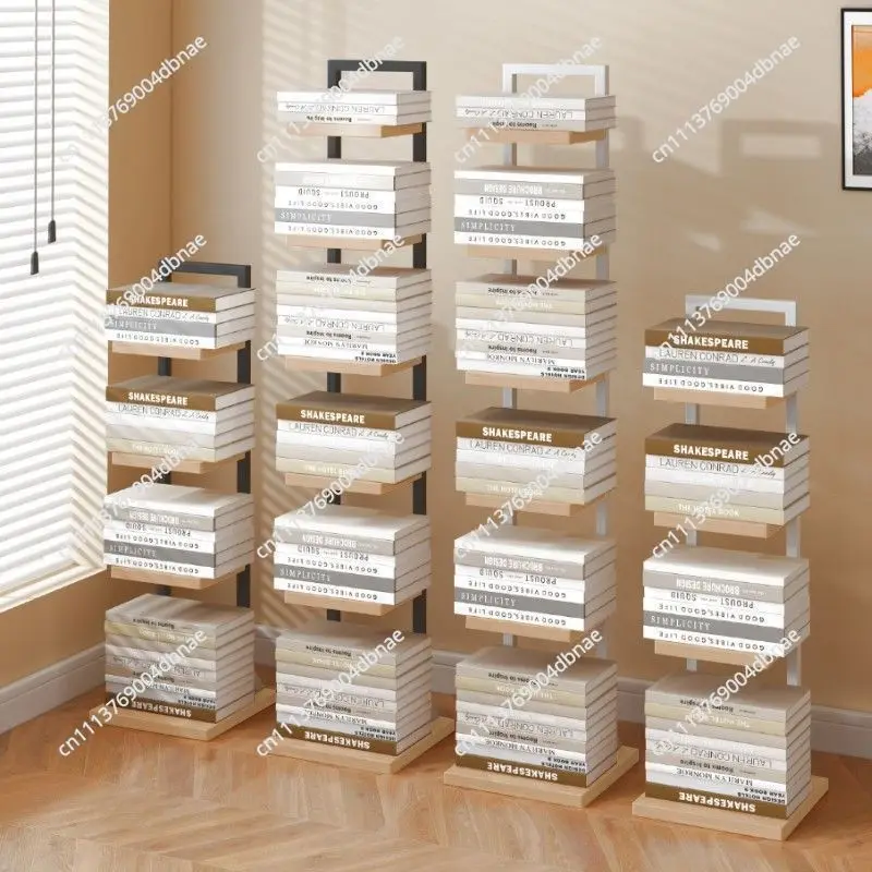 Bookshelf Invisible Corner Floor Shelf No Punching Adjustable Student Dormitory Space Saving Dust Proof Bookcase