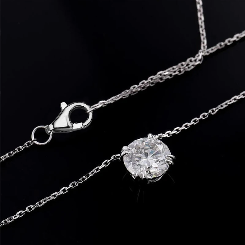 OXTAO Mini 6,5 mm 8 mm D Moissanit-Halskette für Damen, 14 Karat Gold gefüllt, Solitär-Anhänger mit vier Krallen, Hochzeitshalskette, Schmuck, Geschenk – Detail 6