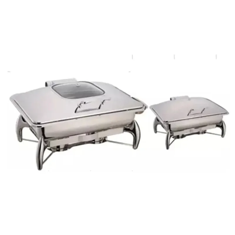 YUFEH good quality silver plated luxury chafing dish set with glass lid high-end buffet stove food warmer hotel chafing dishes