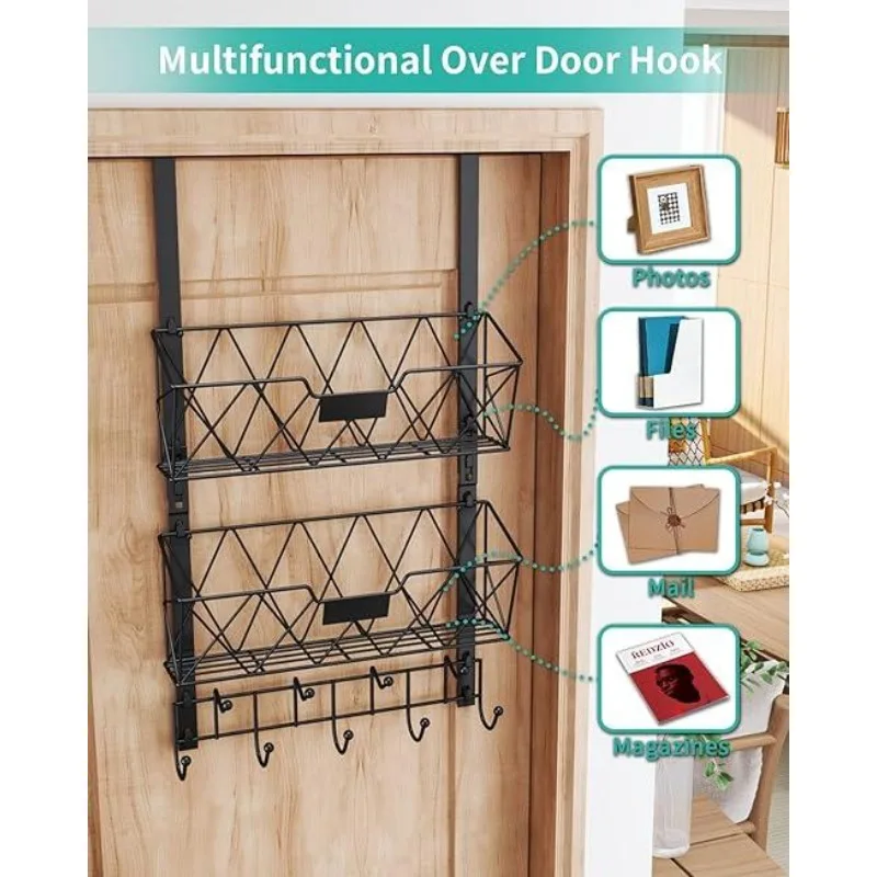 Porta Ganchos com 9 Ganchos e 2 Cestos Malha