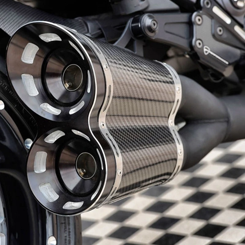Full Size Custom Motorcycle Exhaust PipeDucati Big Devil Full-section Spade Porcelain Temi Exhaust Pipe, Motorcycle Side Front S
