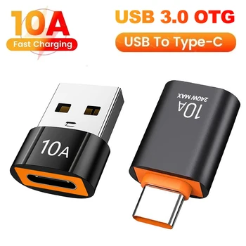 노트북 샤오미 삼성 USB-C OTG용 어댑터, 10A, USB C 타입 수-USB 암 변환기, 고속 충전 커넥터