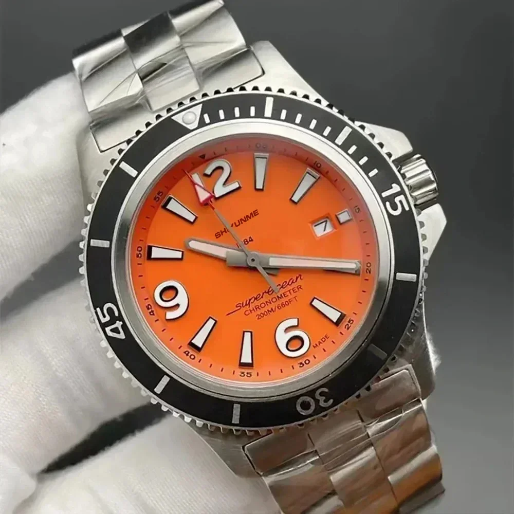 WATCH1 Store Orologio da uomo con quadrante grande Recensione calendario marino Orologio meccanico automatico Orologio da polso meccanico in acciaio inossidabile