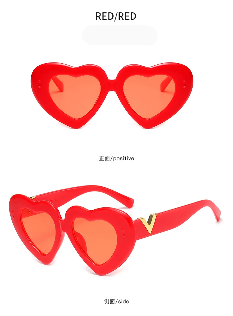 Neue Mode Liebe Herz Sonnenbrille Frauen Nette Sexy Retro Cat Eye Vintage Günstige Sonnenbrille Schwarz Rot Weibliche Brillen – Detail 10