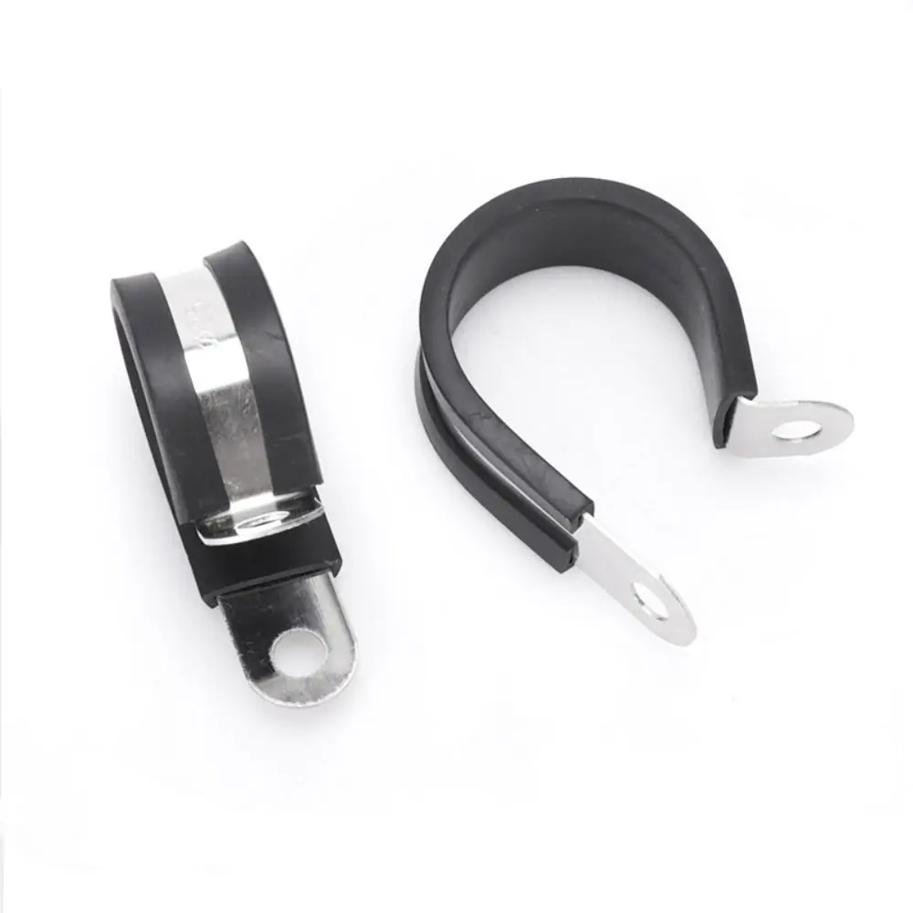 Hot sale Metal Wiring Hose Clamp Useful R-type Rubber Lined Clips Durable Cable Fasteners Hardware Electrical Fittings