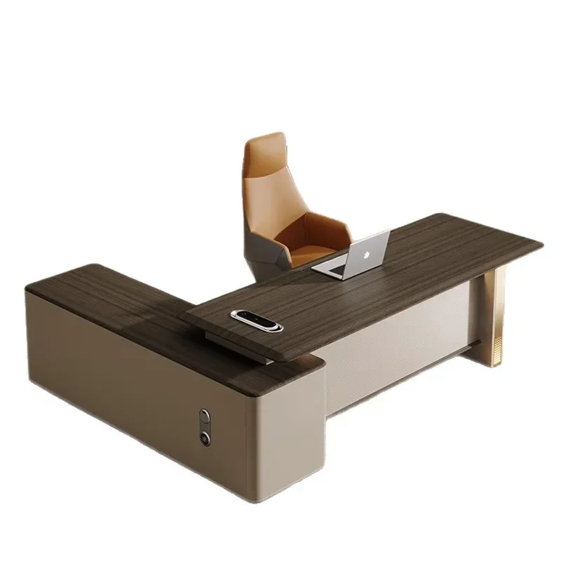 Modern Executive Desk and Chair Set Light  Office Furniture Computer Workstation for Manager Supervisor Home Office