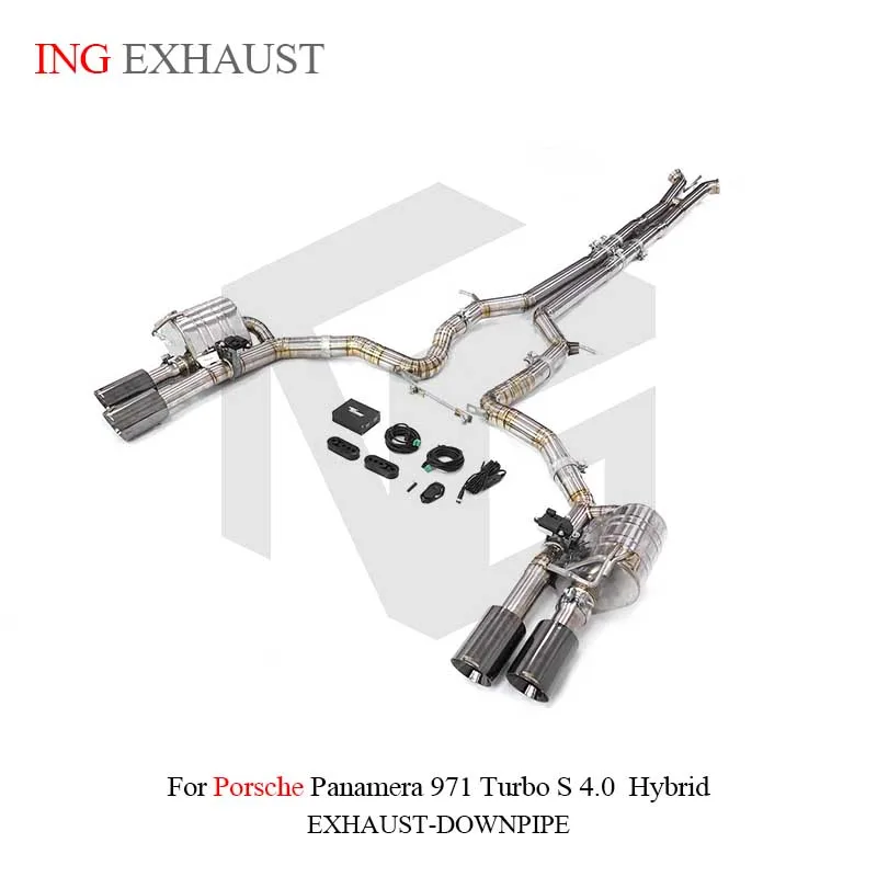 ING Titanium Exhaust System Performance Catback For Porsche Panamera 971 Turbo S 4.0 Hybrid Muffler With Valve