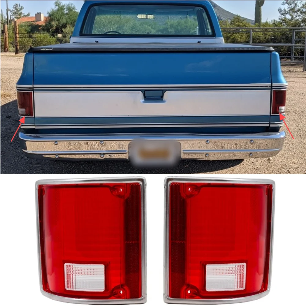 

For 1973-1991 Chevrolet C10 C20 C30 K10 rear bumper brake lights and taillights GM2800122/GM2801122 pair