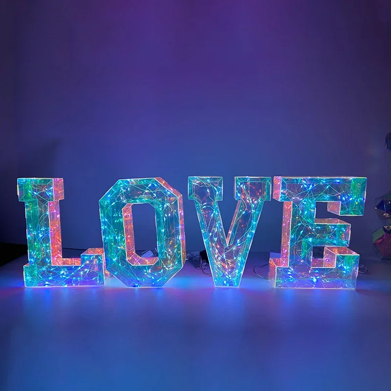 Glam Style LED Marquee Letters & Numbers - Battery Box Dual Power Option, Multicolor Light-Up Indoor Decor for Wedding, Party