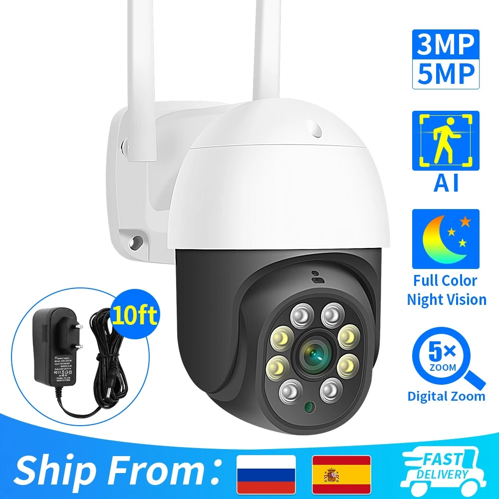 

4K 8MP Smart Wifi PTZ Camera 5x Digital Zoom AI Human Detection ONVIF Wireless CCTV IP Camera Iptv Security Protection