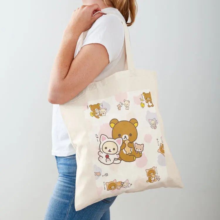 

Rilakkuma cute cat Tote Bag bags woman 2025 Canvas shoulder bag personalized tote bag