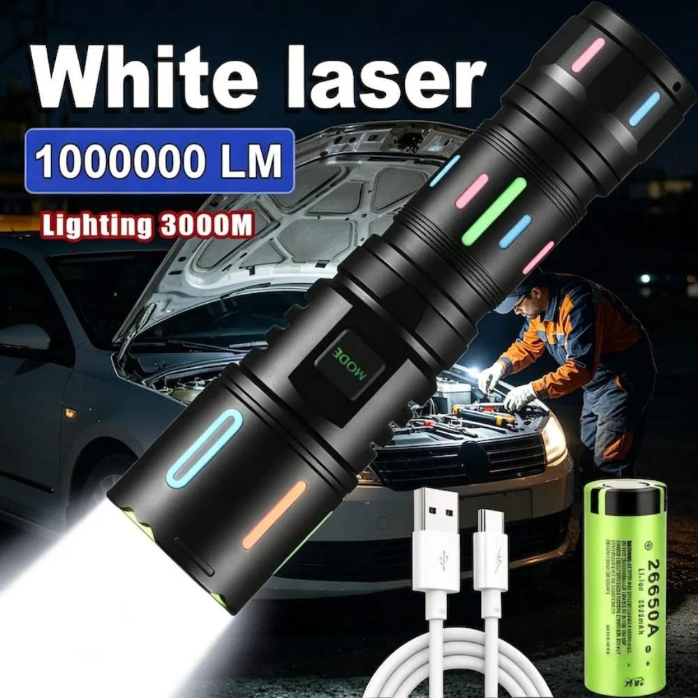 

Самый мощный светодиодный фонарик с USB-зарядкой, функцией Power Bank, регулируемой яркостью, водонепроницаемый, для кемпинга, рыбалки и охоты на открытом воздухе