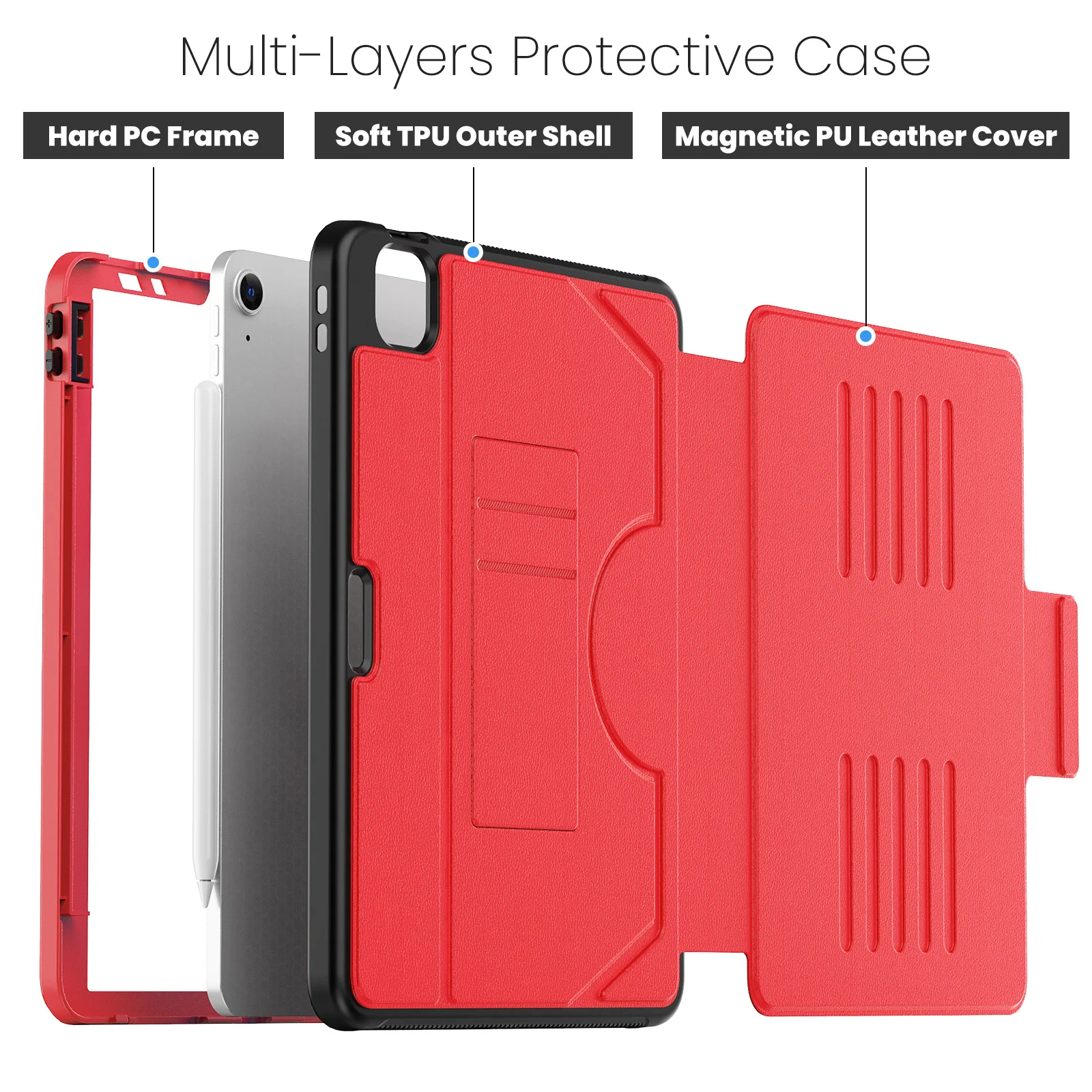 Multi-angles Stand Case For iPad Pro 11 M5 M4 2018-2022 Air 11 2026 M4 2025 M3 2024 M2 4 5 10.9