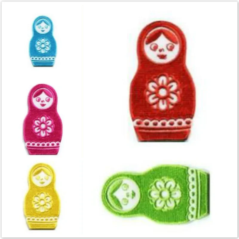 20pcs/Lot Embroidery Patch Matryoshka Russian Doll Girl Clothing Decoration Accessories Craft Diy Iron Heat Transfer Applique