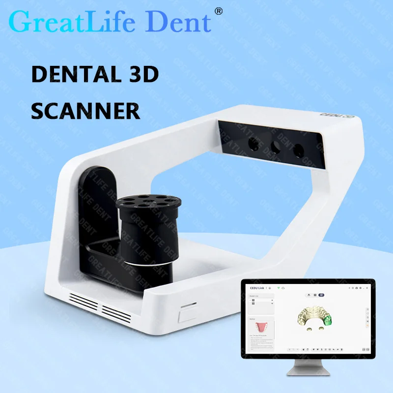 GreatLife Dent Digital Scanner Dental 3D Scanner 3 Mega Pixels Blue Light For Desktop Superfast Scanning CAD CMD CE ISO Approved