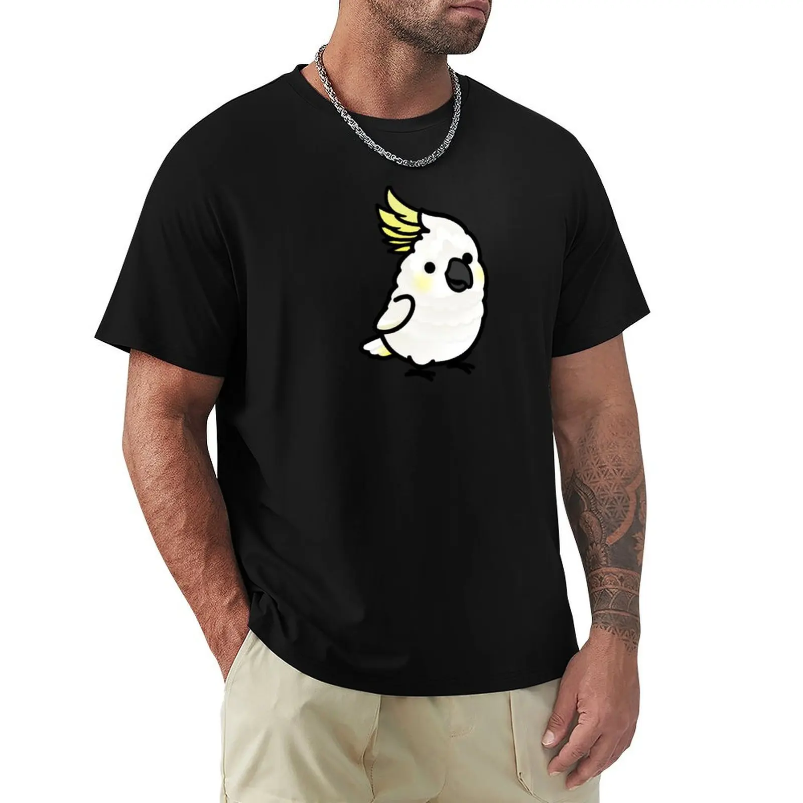 Chubby Sulphur-crested Cockatoo T-Shirt t shirt man cotton T-Shirt