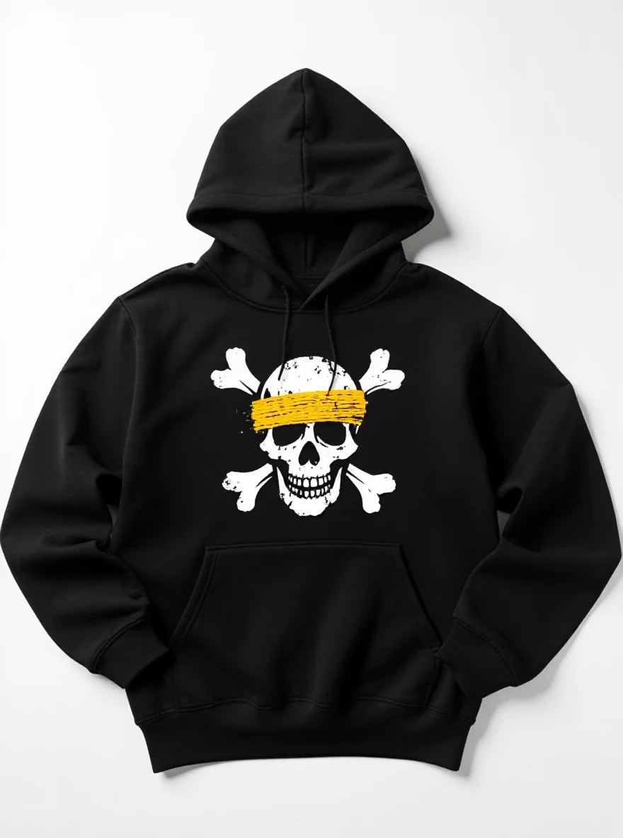 

Толстовка унисекс One Piece в стиле аниме, кандзи и череп, флис, пиратский косплей, повседневная