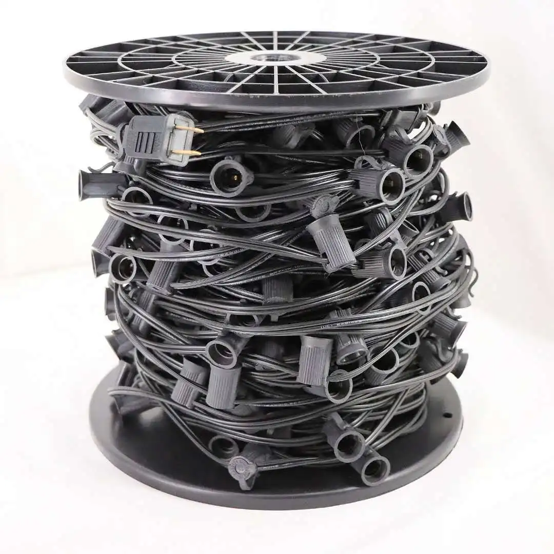 1000ft 12inch Space C9 SPT2 18AWG Christmas Spool LED String Lights with 1000pcs Sockets