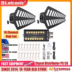 Leicozic 16 Channels Antenna Distribution System PS C8 RF Multi SMA RF Distributor PC8 RF Signal Amplifier For Microphone System