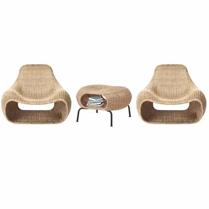 

Outdoor Rattan Sofa Simple Leisure Courtyard Homestay Hotel Balcony Rattan Chair Sofa Furniture