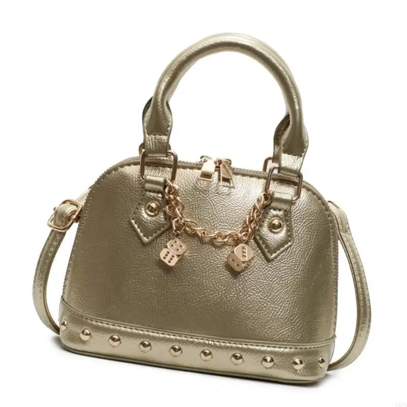 

Fashionable PU Shell Shoulder And Crossbody Bags For Women With Rivet Design 547A