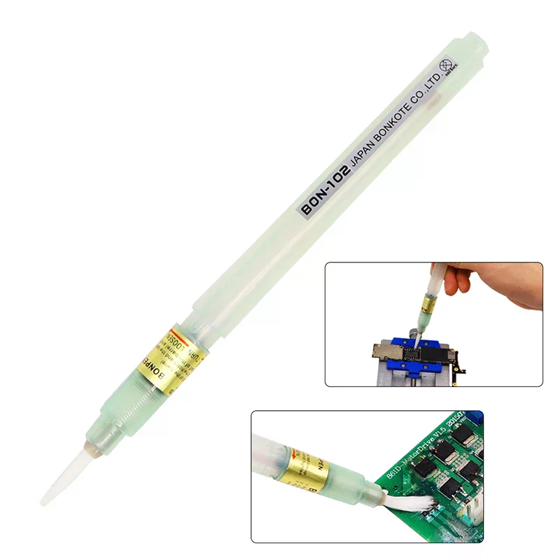 1PCS 102 Flux Pen Soldering Rosin Solder Paste Tool Applicator Brush Head No Clean For Bga Soldering