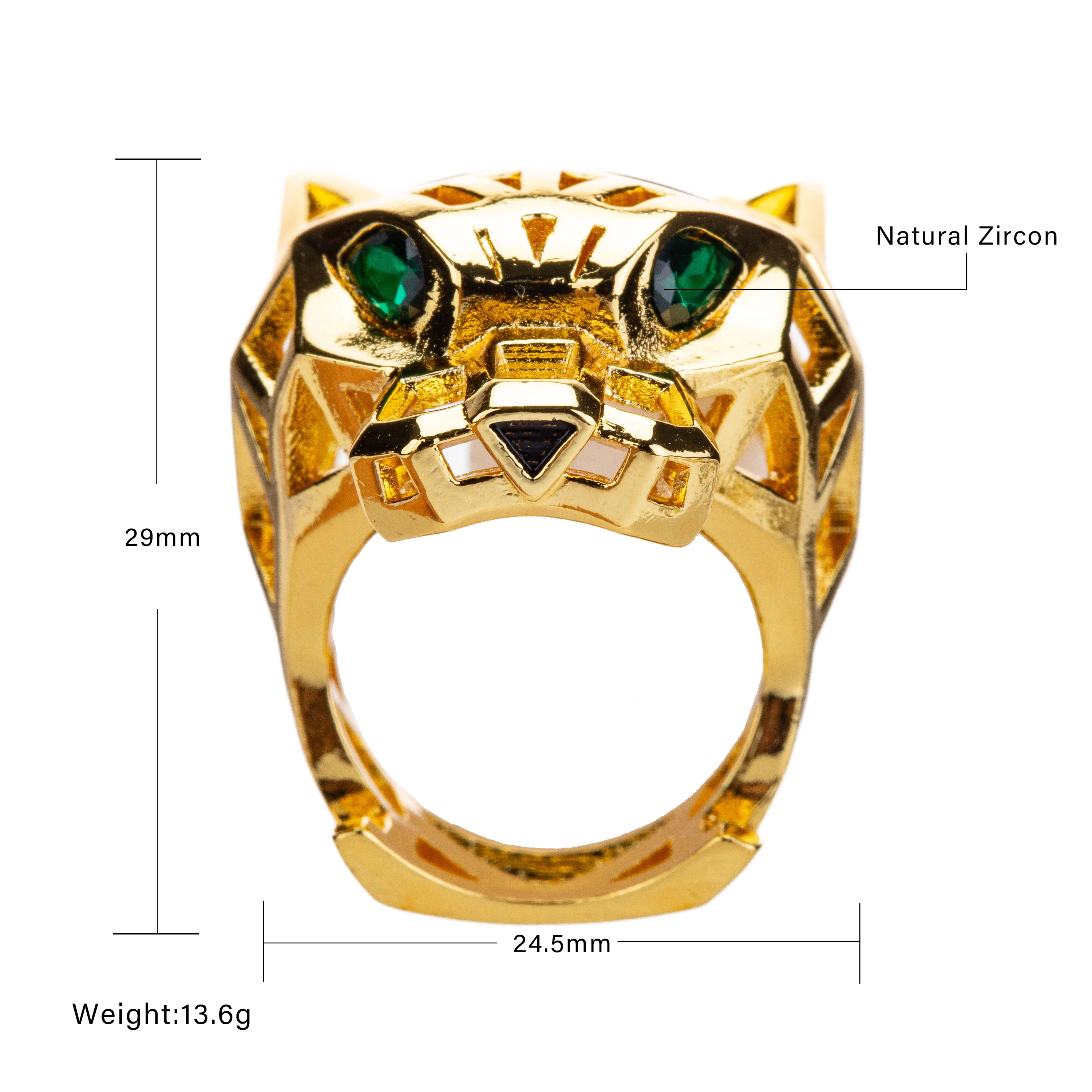 Jewelry high-end hollow design smooth faceted leopard print quality classic ring wedding engagement best couple party gift