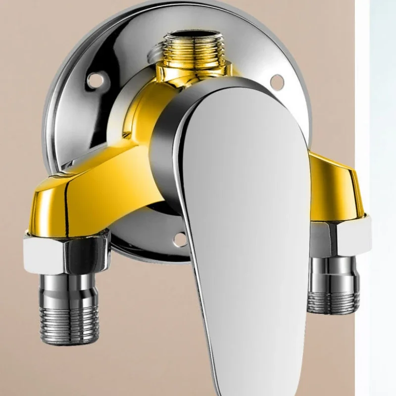 Chrome-Plated Bathtub Shower Faucet Hot and Cold Water Mixing Countertop Bathroom Bath Shower Set