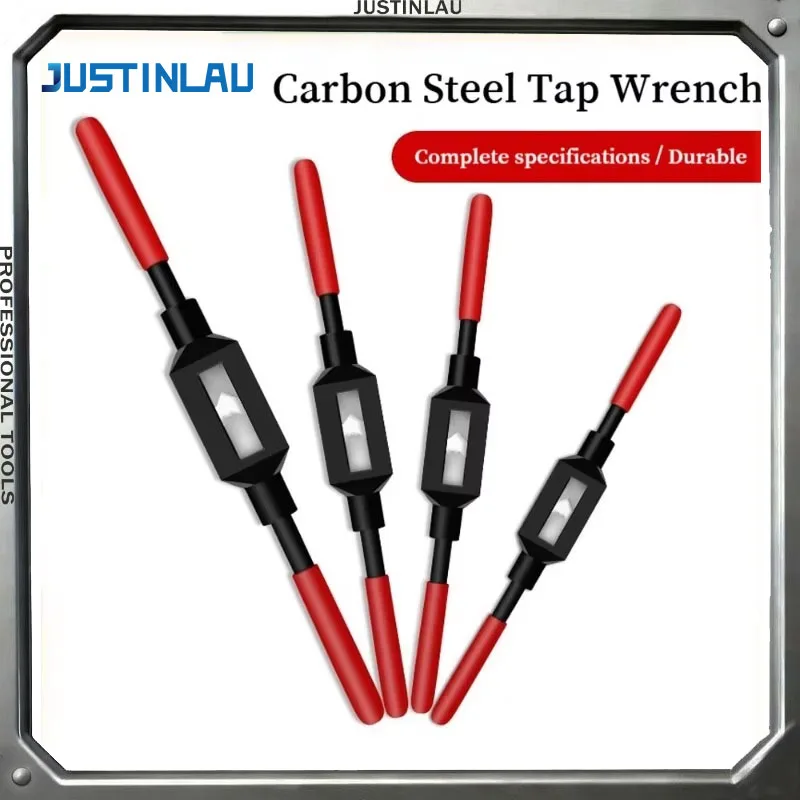 JUSTINLAU M1-M33 Metric Tap Ultra Hard High Carbon Steel Wire Cone Reamer Manual Threading Tool with Adjustable Tap Wrench Handl