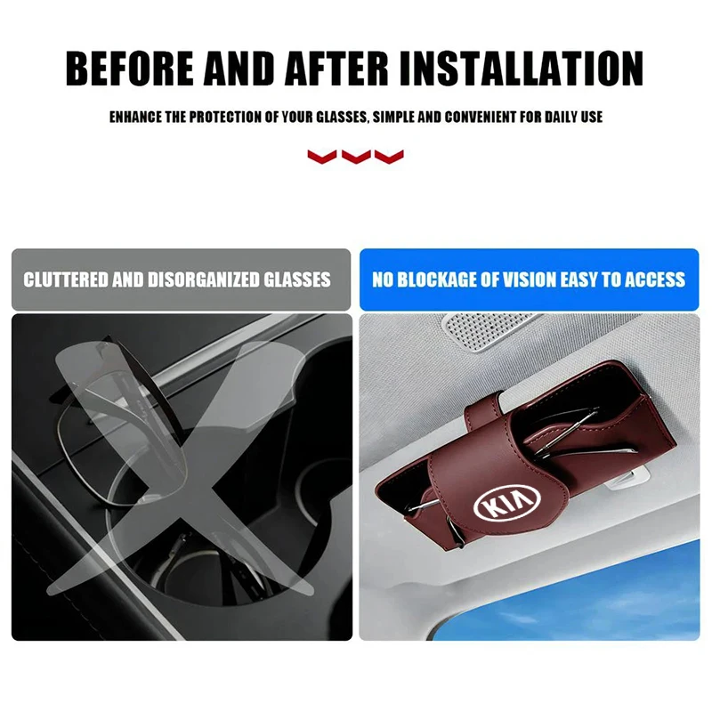صندوق تخزين نظارات السيارة حاجب من الشمس حقيبة تنظيم معلقة لكيا EV6 ستينغر ريو سورينتو بيكانتو Ceed Borrego Syros K4 K5 K8 K9