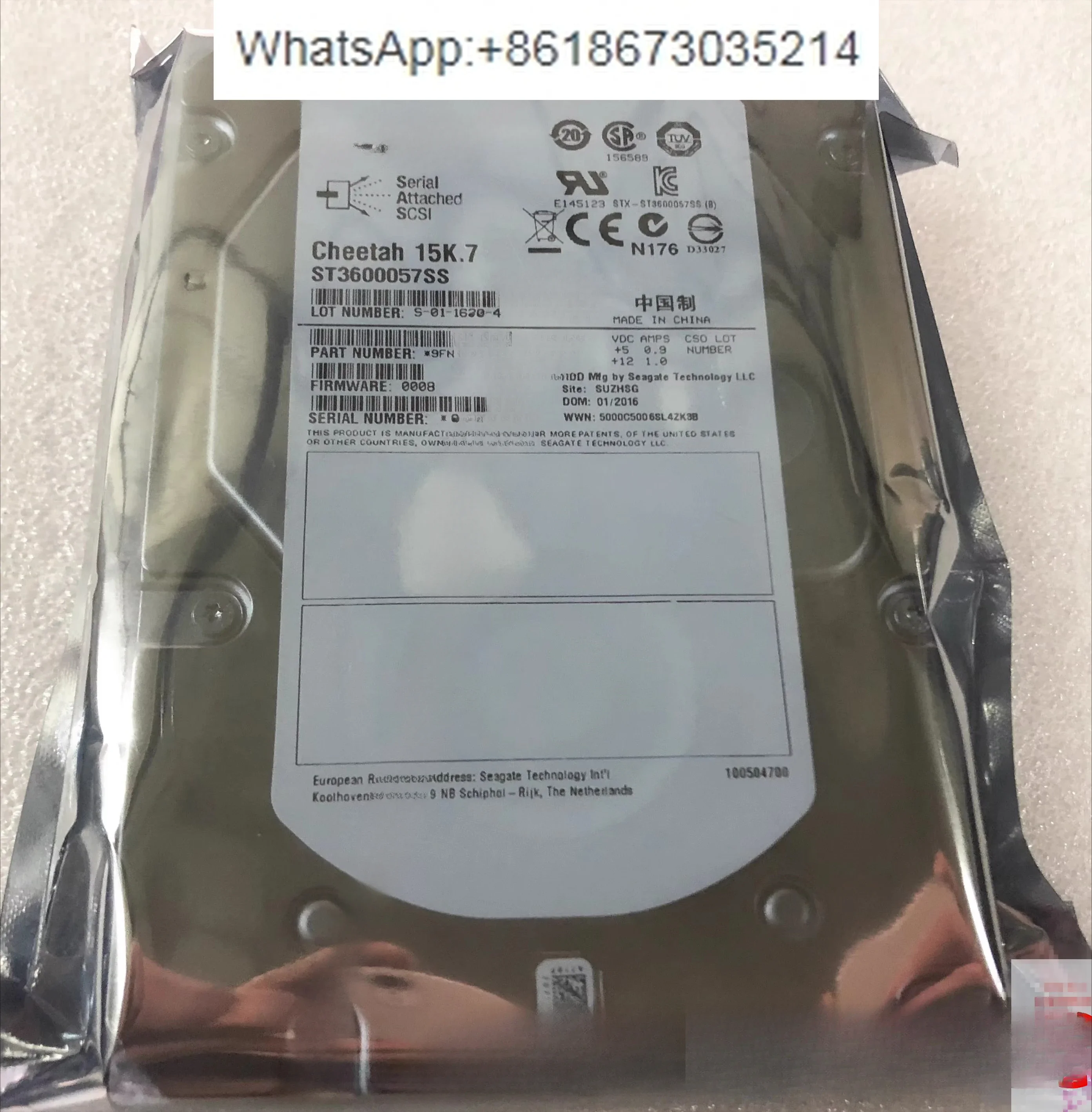 ST3600057SS 600G 3.5 inch 15K SAS server hard disk 9FN066