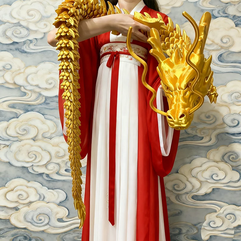 

70.87-Inch 3D Printed Large Chinese Dragon Model Car Dashboard Decoration, with Opening and Closing Structure, Movable Holiday Party Decorations, Suitable for Halloween and Christmas~Birthday Gifts