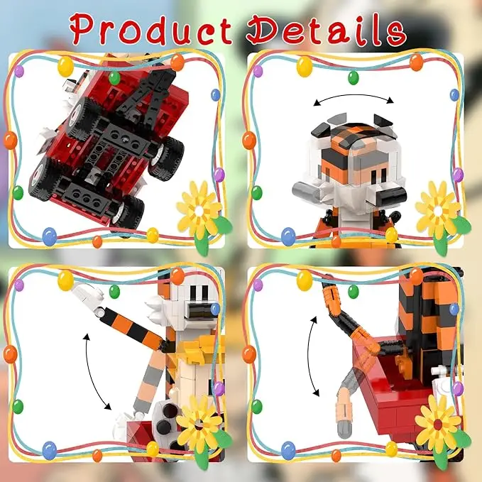 MOC Calvined and Hobbes Building Blocks Set Classic Comic Boy and Tiger Model Toys Children Christmas Gifts