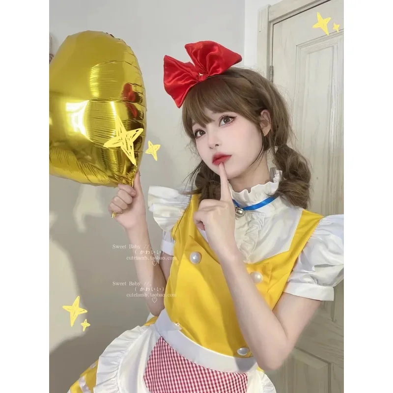 Cutelamb Dorami Лолита платье горничной карнавальный костюм маленький колокольчик платье горничной костюм для официантки горничная вечерние сценические костюмы S-5XL