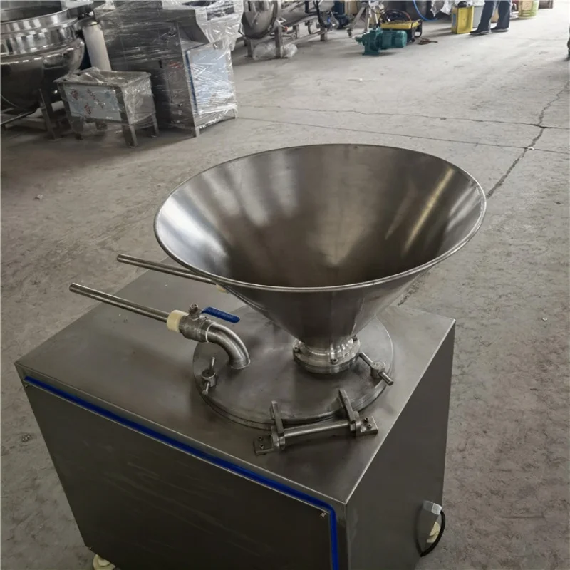 Commercial double-head stainless steel electric vacuum sausage stuffer highly automated hydraulic sausage machine