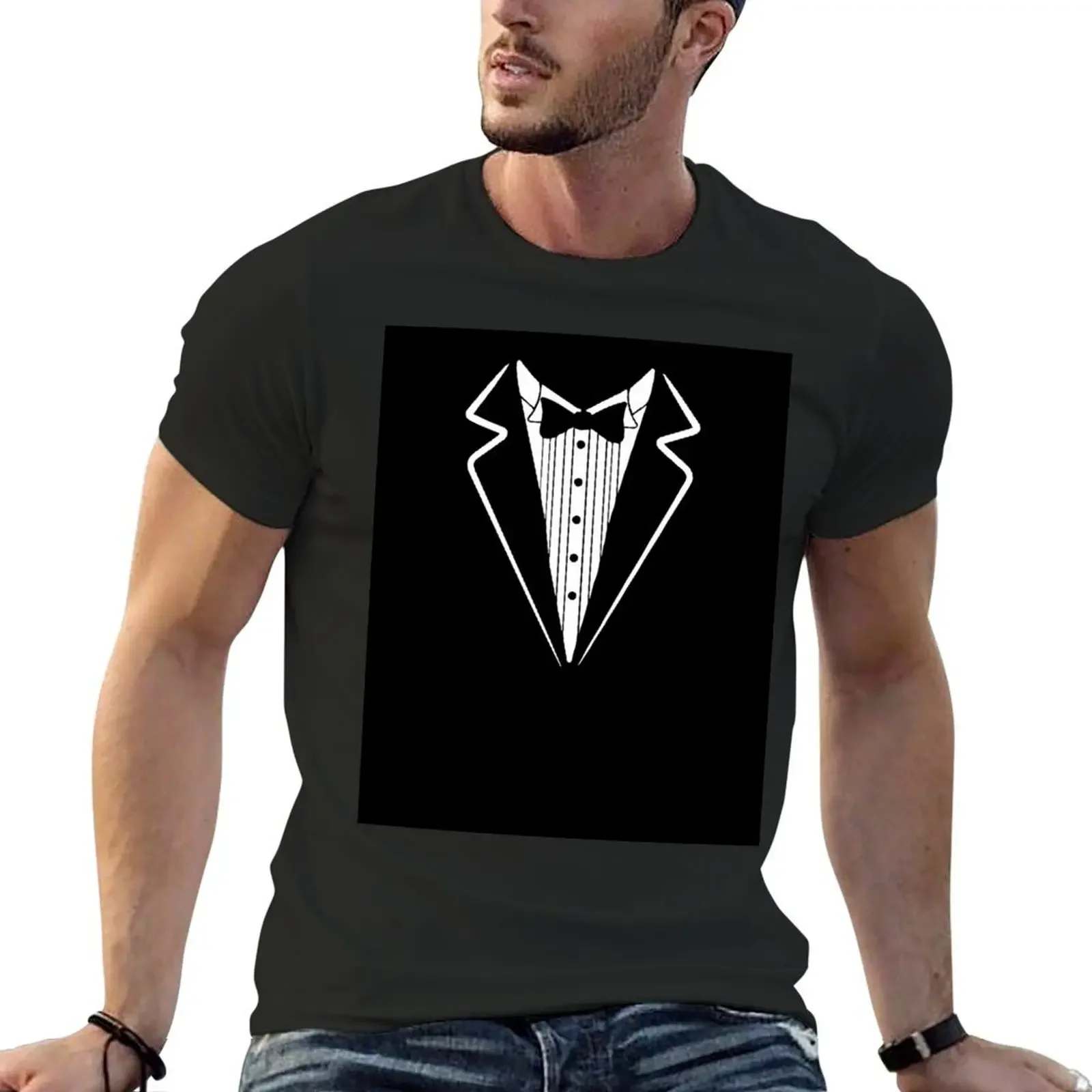 Bow Tie Tuxedo T-shirt T-Shirt quick-drying new edition man clothes men t shirts high quality