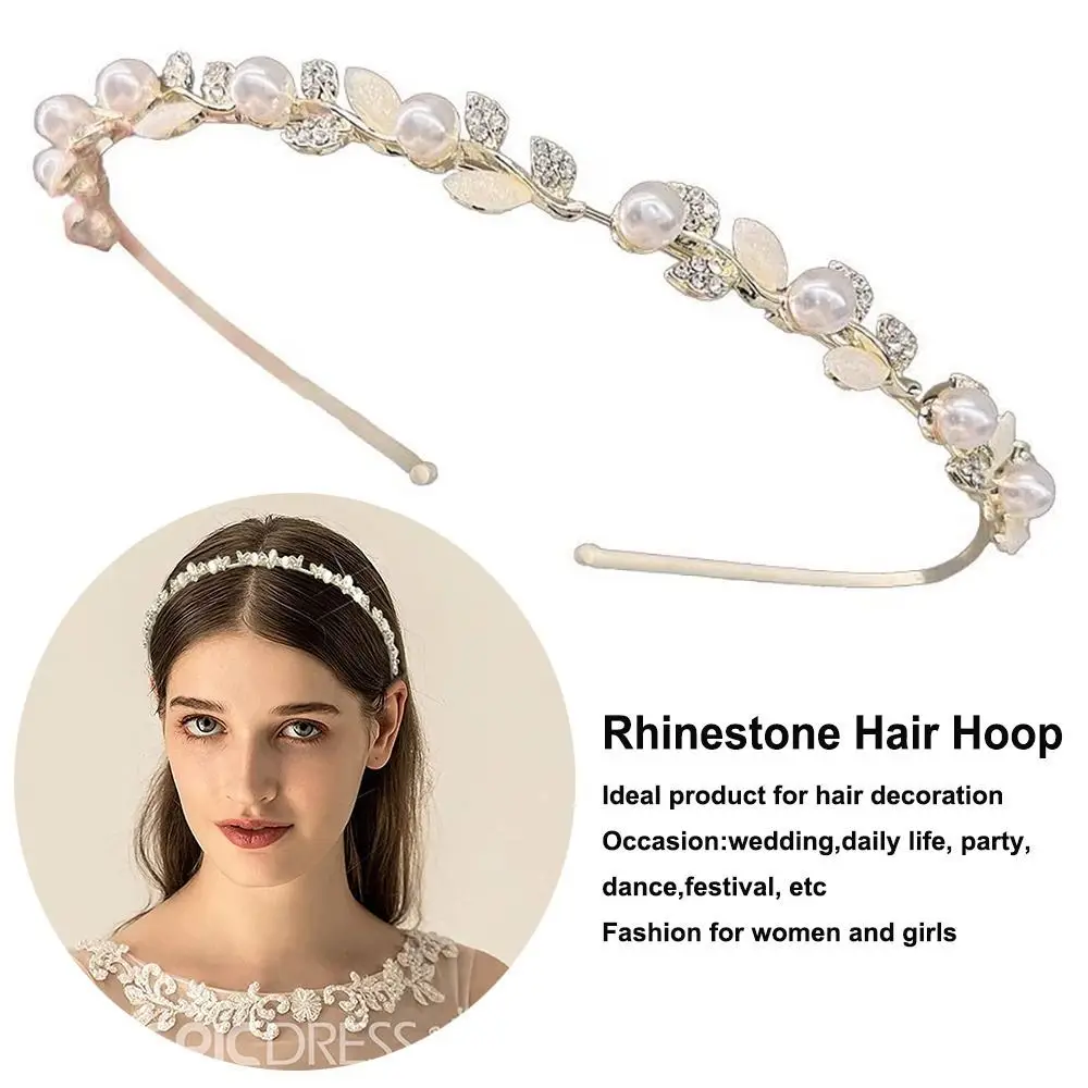 Unique Crystal Headwear Rhinestone Headband Pearls Hairband Women Bridal Wedding Hair Hoop Tiara Crown Headband Hair Accessories