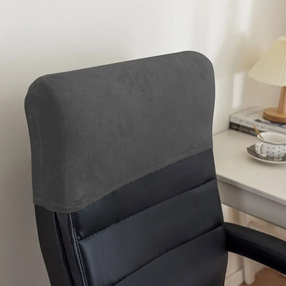 Funda Protectora para Respaldo de Silla, Antipolvo, de Terciopelo, Color Sólido, para Silla de Oficina, Reposacabezas, Alta Elasticidad, Cómoda, Media Funda para Silla Ejecutiva