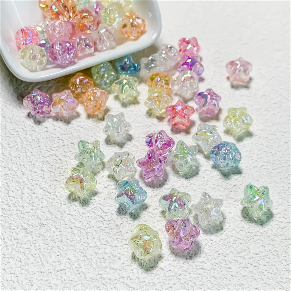 ST18 Colorful Stars Heart Shape Fragmented Flowers Handmade Beaded Bracelet Pendant DIY Jewelry Accessories view 5