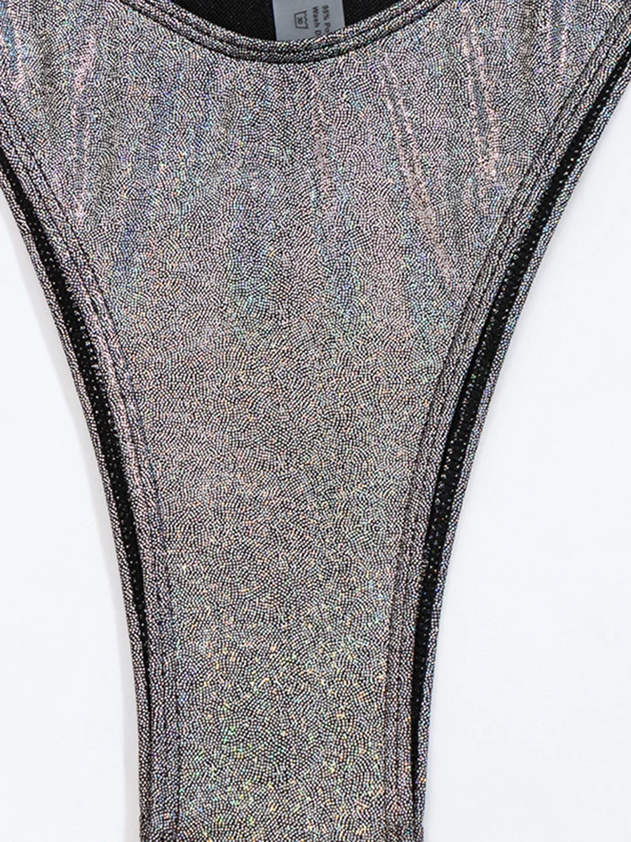 2025 Halter Ring Link Thong Bikini Set High Cut Swimsuit Women Sexy Swimwear Female Bathers Bathing Swimming Swim Suit Beachwear