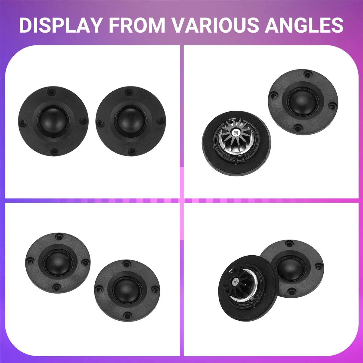 #97G Consumer Electronics,2Pcs Tweeter 1.5Inch 6Ohm 30W Dome Silk Film Tweeter Hifi Treble (Black)