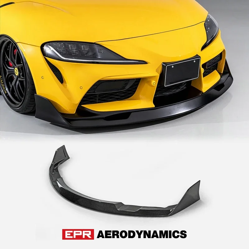 For Toyota Supra A90 AGN Style Carbon Glossy Front Lip Bumper Splitter Under Spoiler Exterior Accessories Aero Body Kits