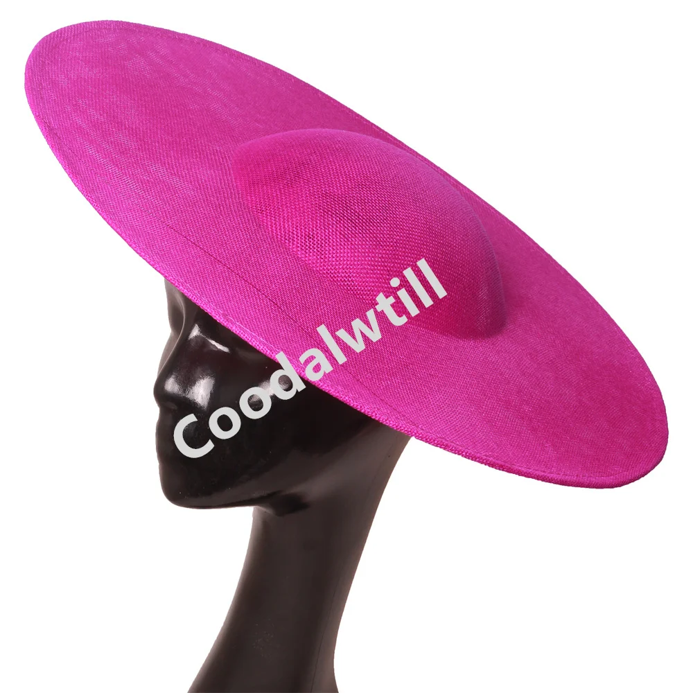 

Hot Pink Fascinator Base 40CM Top Big Fascinator Hat For Women Wedding DIY Hair Accessories Ladies Church Race Millinery Cap