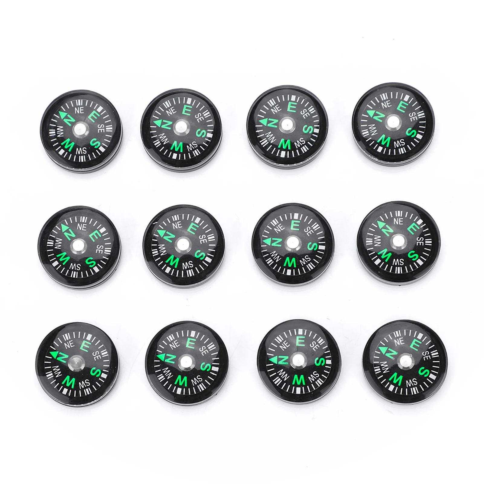 12 Stuks 20Mm Mini Pocket Olie Gevuld Kompas Survival Kompassen Voor Wandelen Kamperen Outdoor Activiteiten Accessoire