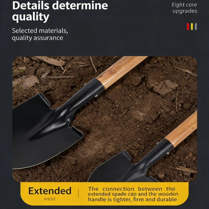 36/50.5cm Digging Shovel Manganese Steel Shovels Kids Trowel Waterproof Rustproof Garden Scoop for Outdoor Beach Camping