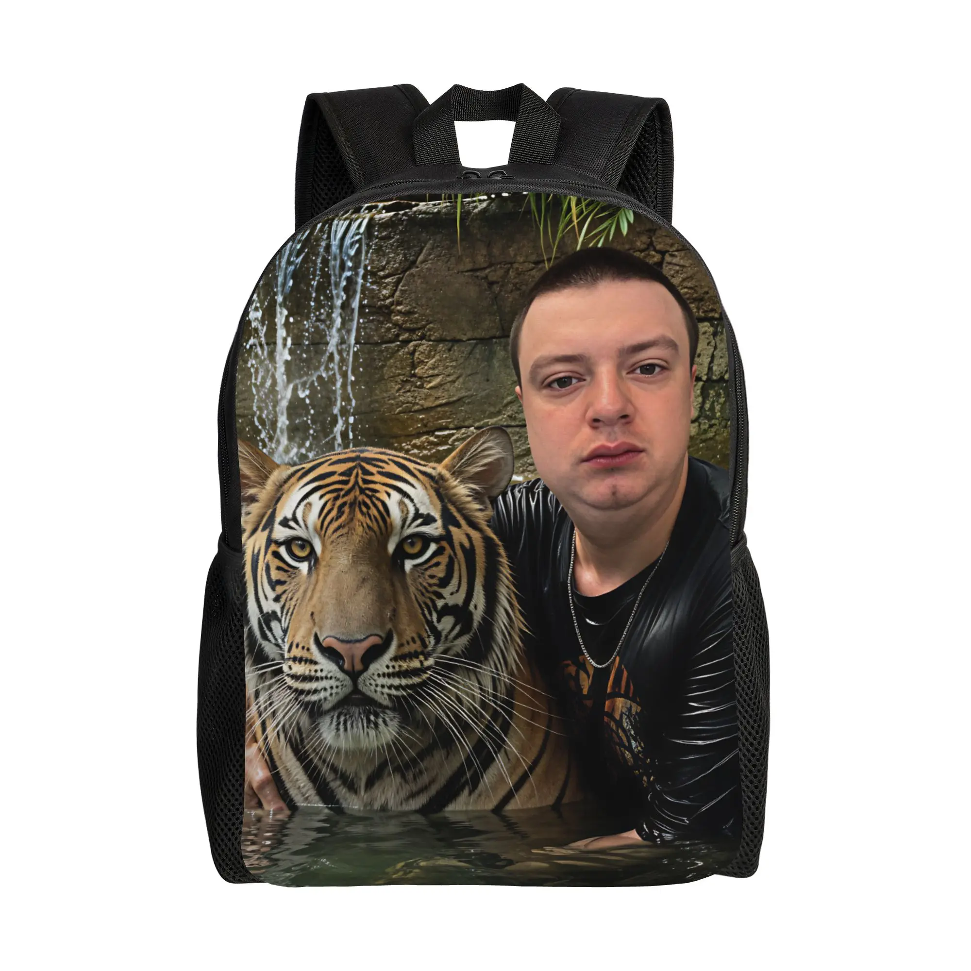 Mellstroy and Tiger Backpack  College Backpacks Student Custom Large School Bags Cool Rucksack