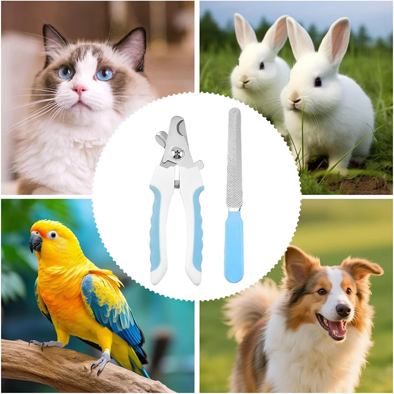 Professional Pet Nail Clipper with Nail File Pet Nail Clipper with Safety Lock for Cats Dogs Rabbits Pet Nail Trimmer for Dogs