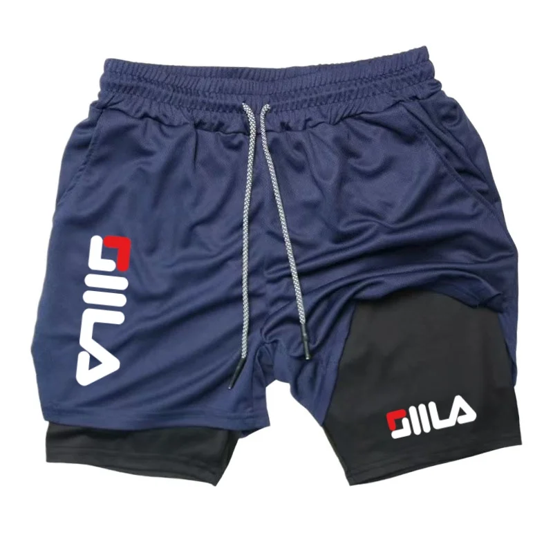 New Running Shorts Men Gym Sports Shorts 2 In 1 Quick Drying Workout Training Gym Fitness Jogging Short Pants Summer